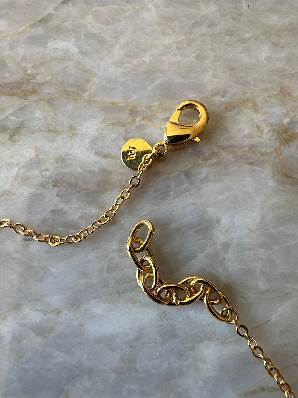 Gold Plated Necklace with Turquoise Blue Gem Accents - MELINDA MARIA - Picture 3 of 6